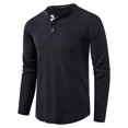 thumbnail image 2 of CEHVOM Men Long-Sleeve Beefy Muscle Basic Solid Pure Color Blouse Tee Shirt Top Sale, 2 of 5