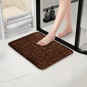 Kadlawus Bath Mat Memory Foam, Embossed Water Absorbent Non Slip Bathroom Mat, Soft Thick Shower Mat for Tub, Plush Absorbent Bath Rug for Floor