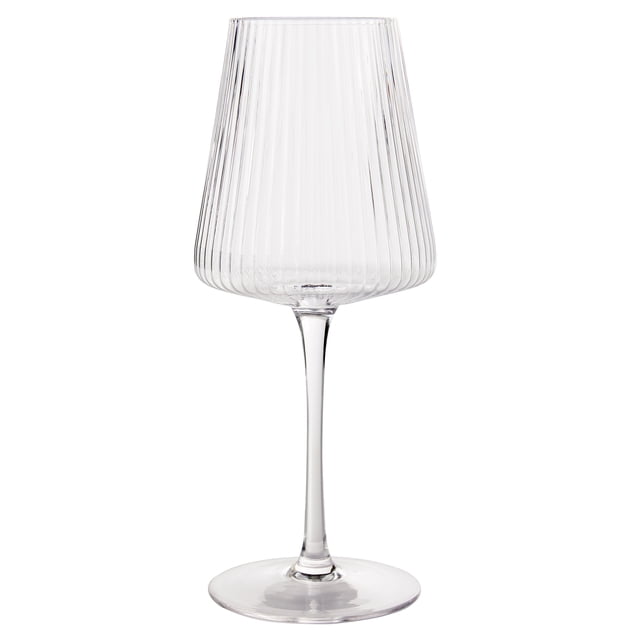 Better Homes & Gardens Glass 17 oz Ribbed Wine Glass, Clear