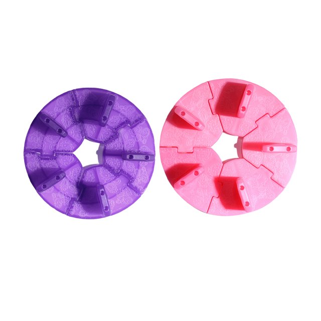 KAKOWELY 2pcs Detachable Nail Art Display Holder Practice Frame Manicures Polish DIY Stand Beginners Exercise Rack Beauty Tools (Pink and Purple),3.23X"X1.06"X3.23"