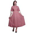 thumbnail image 1 of Bimba Robe Chemise Décontractée Ikat pour Femmes Imprimé Fête Mi-Mollet Robe Évasée-Très Petit, 1 of 5