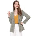 thumbnail image 1 of INSPIRE CHIC Blazer à Carreaux Style Boyfriend à Pied-de-Poule Longueur Hanche pour Femme, 1 of 6
