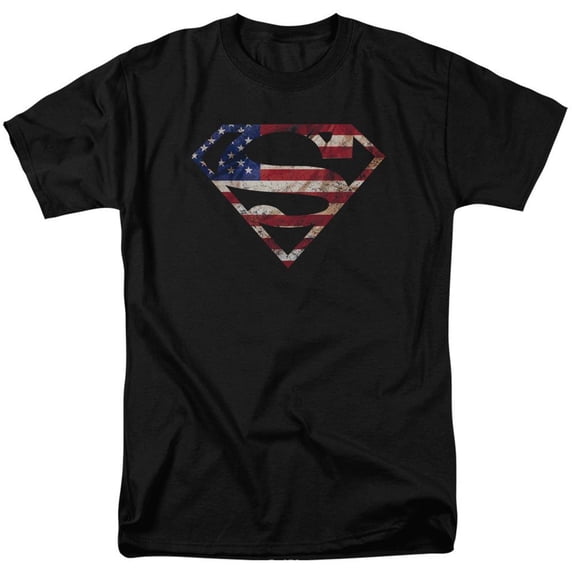 Superman T-Shirt pour Homme Logo Classique Drapeau Américain - Petit