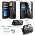 thumbnail image 3 of Asuwish Compatible with Samsung Galaxy A36 5G Zipper Wallet Phone Case Tempered Glass Screen Protector Crossbody Lanyard Strap Flip Card Holder Slot Cell Cover for A36 36A LTE SM-A366U Women Black, 3 of 9