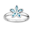 thumbnail image 1 of Bague Fleur Topaze Bleue en Argent Sterling Stackable Expressions Taille 8, 1 of 3