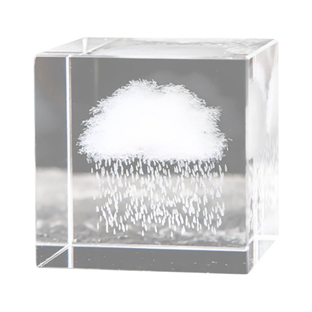 EGNMCR Room Decor, Home Decor Crystal Carved With, System, Clouds, Heart-shaped Desktop, Gift Ornaments Inner carving