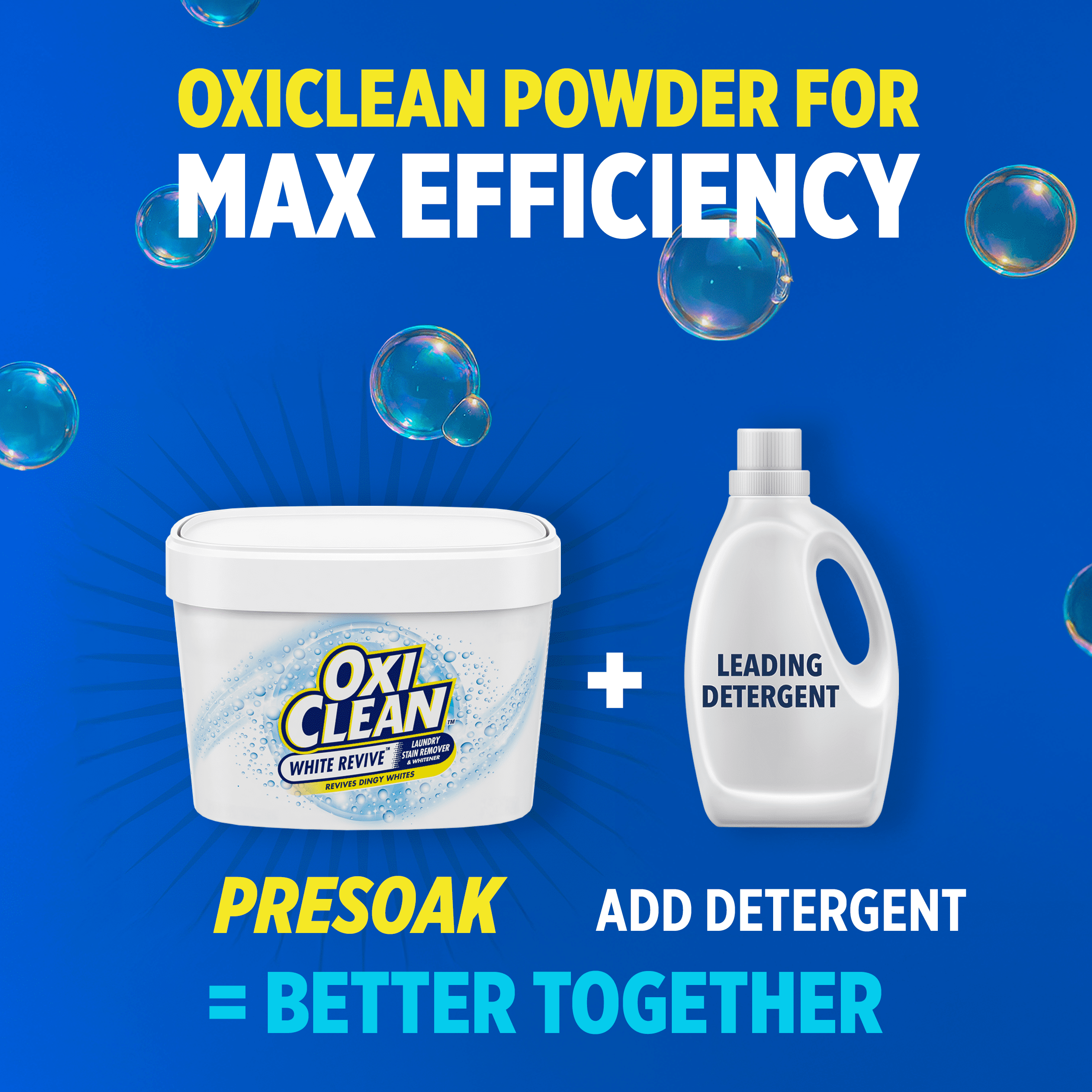 OxiClean White Revive Enzyme Laundry Stain Remover Powder, Effective on Grease, Blood, Wine Stains and More - Colour Safe, Chlorine Bleach-Free, 1.28 kg