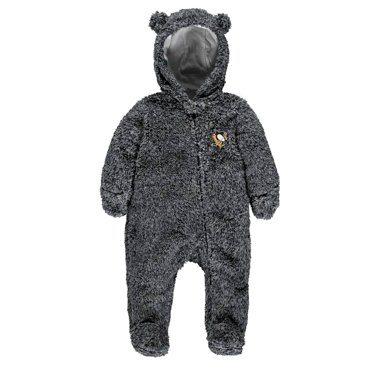 Newborn Pittsburgh Penguins Game Nap Teddy Fleece Bunting Pram - Size 3-6 Months