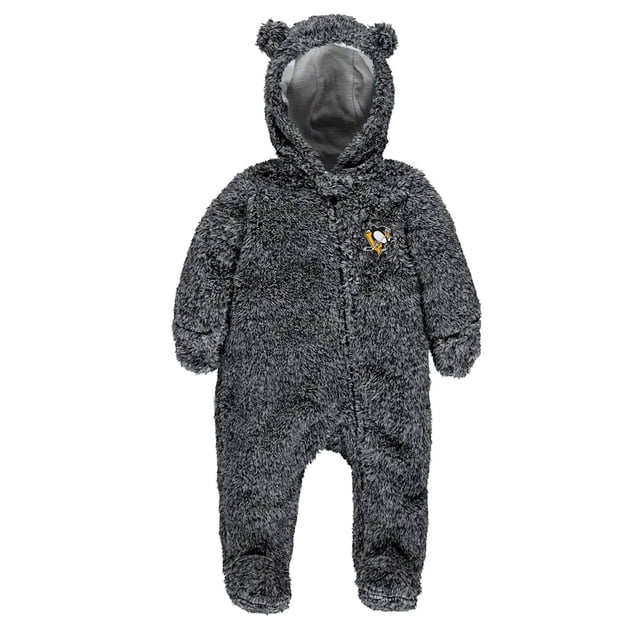 Newborn Pittsburgh Penguins Game Nap Teddy Fleece Bunting Pram - Size 6-9 Months
