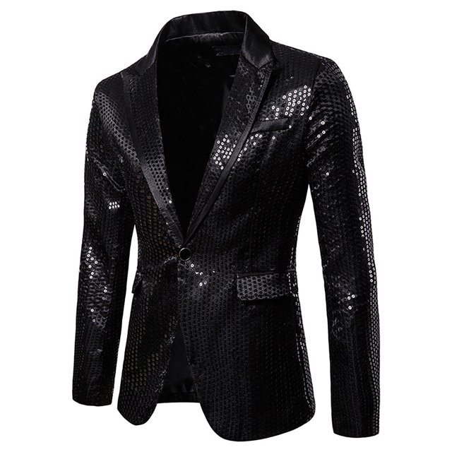 Birdeem Veste de Complet Décontractée pour Homme, Automne et Hiver, Mode, Personnalité, Paillettes