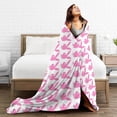 thumbnail image 5 of LAICAIW Pink Playboy Bunny Pattern Ultra-Soft Lightweight Blanket Flannel Throw Blanket 50"X40", 5 of 5