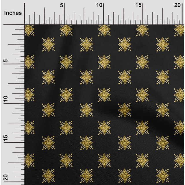 oneOone Polyester Lycra Fabric Floral Block Printed Fabric 1 Yard 56 Inch Wide