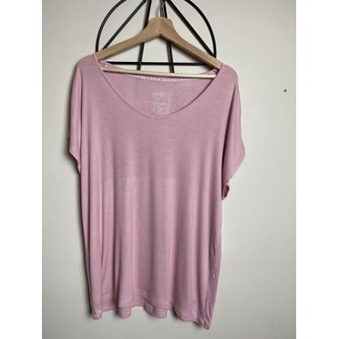 Jones New York Sport T-Shirt Côtelé à Manches Courtes Haut de Sport pour Femmes en Rose P