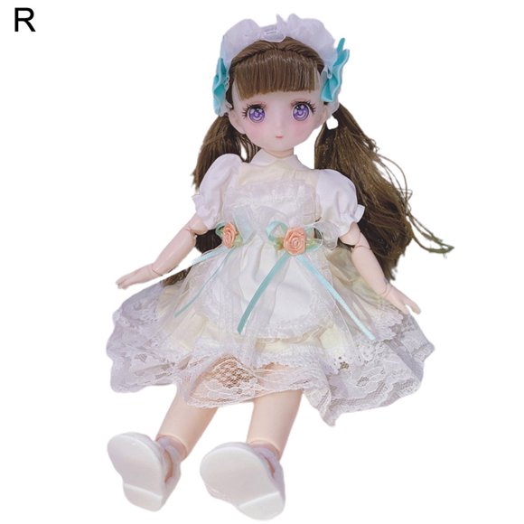 BJD Doll Lovely Collectible Comfortable to Touch Two-dimensional Comic Face BJD Doll Girl Toy Birthday Gifts