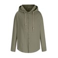 thumbnail image 4 of Gspmoly T-Shirt pour Hommes, Mode Décontractée pour Hommes, Bouton Solide, Col Rond, Manches Longues avec Capuche, Blouse d'Été, Offres de Vacances, 4 of 6