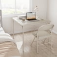 thumbnail image 4 of Ourlova 33.6" Portable Square Folding Card Table, Metal Table with PU Cushion, Beige (Table Only), 4 of 7