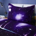 thumbnail image 3 of Unique Bargains Star Colored Sky Moon Night Duvet Cover Fuchsia Starry Pattern 4pcs, 3 of 10