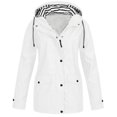 thumbnail image 1 of Women Solid Rain Jacket Outdoor Plus Size Waterproof Hooded Raincoat Windproof, 1 of 2