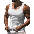 thumbnail image 1 of Innerwin Muscle Chemises Scoop Cou Hommes Été Hauts Sport Couleur Unie Léger Réservoir Blanc L, 1 of 3