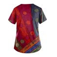 thumbnail image 3 of LSLJS Women's Fashion Short Sleeve V-Neck Tops Working Uniform Printing Pocket Blouse Tops, Womens Plus Scrubs, 3 of 3