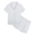 thumbnail image 4 of Teen Girls Pajama Set Solid Color Button Down Tops Set Classic Loungewear Christmas Pjs Kids 12-13 Years Kids Clothes, 4 of 4