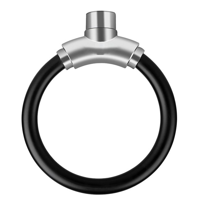 Bicycle Lock Ring Lock Safe Anti-theft Cable Lock Portable Bicycle Lock Wearable Ring Lock Riding with Dust Cover for Mountain Bike Road Bike Outdoor