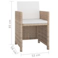 thumbnail image 4 of vidaXL Ensemble de Salle à Manger Extérieur 9 Pcs avec Coussins Poly Rotin Beige, 4 of 5