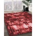thumbnail image 3 of Ahgly Company Tapis d'Intérieur Rectangulaire Transitionnel Lavable à la Machine, Rouge Pamplemousse, 5 Pieds x 8 Pieds, 3 of 7