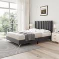 thumbnail image 3 of Full Adjustable Headboard and Wooden Slats Support, Upholstered Bed Frame with 4 Storage Drawers, No Box Spring Needed, Easy to Assemble, Bedroom, Grey, 3 of 7