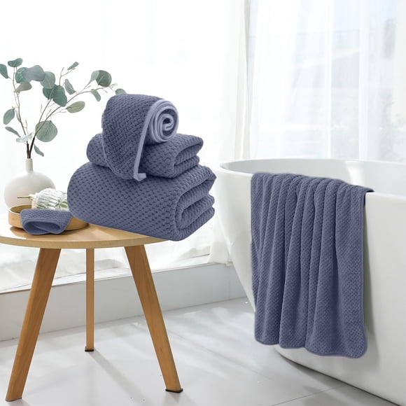 Extra Large Bath Towel Set of 3, Super Soft Absorbent Oversized Bath Sheets, Quick Dry Microfiber Towels for Hotel Gym Beach Spa, Gray