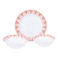thumbnail image 1 of Ultra By Gibson Piper Point 12 Piece Double Bowl Dinnerware Set, Red, Opal Glass, 1 of 5