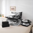 thumbnail image 4 of YST Abstract Artwork 7-Piece Grey Marbling Bedding Set, Mountain Fluid Watercolor King Size Comforter Set, Foil Print, 4 of 4