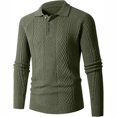 thumbnail image 1 of Chandail Slim Fit pour Hommes, Manches Longues Col Rabattu, Basique Décontracté pour Automne et Hiver, 1 of 9