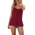thumbnail image 1 of Charmo Womens Flowy Pleated Camisole Built in Bra Adjustable Straps Loose Tank Tops S-3XL, 1 of 6