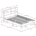 thumbnail image 3 of CorLiving Bellevue Queen Polyester Upholstered Platform Bed with Rectangle Tufted Headboard and Slats, Cream, 3 of 9