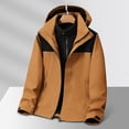 thumbnail image 2 of Sentmoon Two Piece Sets Mens Jacket and Tops Solid Color Long Sleeve Hooded Neck Men Winter Coat Plus Size Zipper Windbreaker Men Fall Clothes with Pockets for Commuting and Bike Riding, 2 of 9
