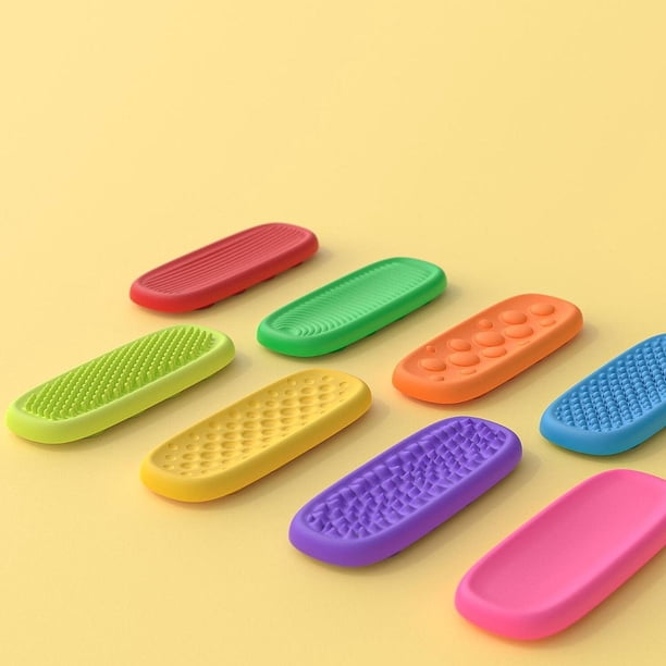 Lot De 8 Pierres Sensorielles En Silicone Anti-stress – Jouets Fidget Pour TDAH, Autisme, Anxiété, Adultes Et Enfants – Multicolores