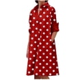 thumbnail image 1 of CEHVOM Robes Mi-Longues à Imprimé pour Femmes Robes à Manches Soldes, 1 of 6