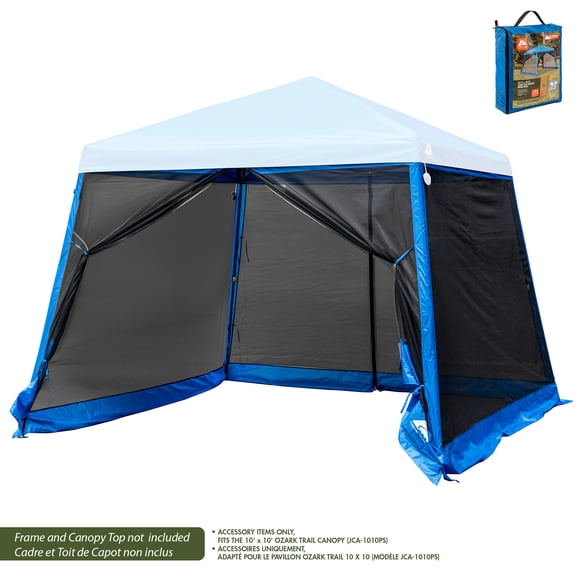 Ozark Trail Canopy Mesh Curtain Accessory - Frame Not Included, Blue, for 10ft x 10ft Slant Canopy