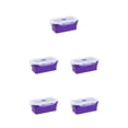 thumbnail image 3 of ZheElen Silicone Lunch Box Food Grade Silicone For Safe And Healthy Meals On Go purple 800ml 5Set, 3 of 6