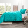 thumbnail image 3 of Nestl Pinch Pleated Comforter, Queen/Full Comforter Set, Teal, 3 of 6