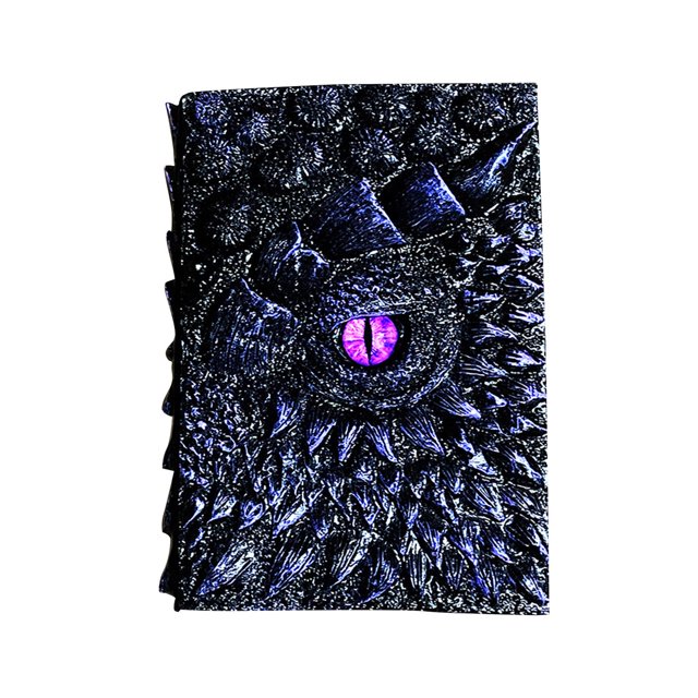 veasfak 3D Embossed Journal Artistic Retro Diary Dragon Sculpture Journal Violet