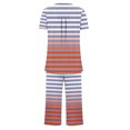 thumbnail image 4 of Jamicy Pyjama Confortable pour Femmes Ensemble Mode Décontracté Ample Imprimé Imprimé Col Rond Boutonné Manches Courtes Haut avec Pantalon Court Ensemble de Pyjama pour Femmes, 4 of 5