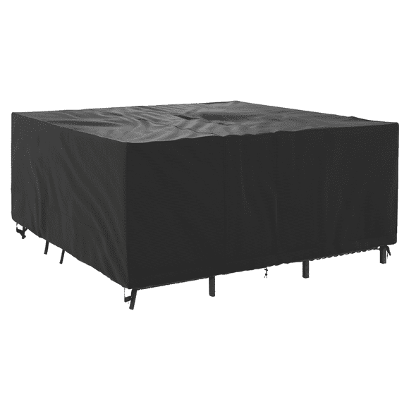 Housse de meuble de patio carrée universelle moyenne noire 215,9 cm x 215,9 cm x 88,9 cm avec fermetures à boucle Mainstays