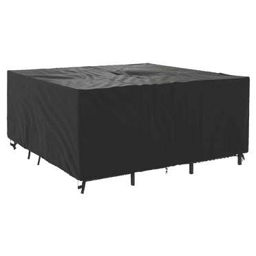 Housse de meuble de patio carrée universelle moyenne noire 215,9 cm x 215,9 cm x 88,9 cm avec fermetures à boucle Mainstays
