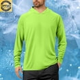thumbnail image 2 of Men's UPF50+ Sun Protection Shirts with Hood, Quick Dry Long Sleeve Hooded Rash Guard, Athletic Running Workout Fishing Cooling Shirts, 2 of 5