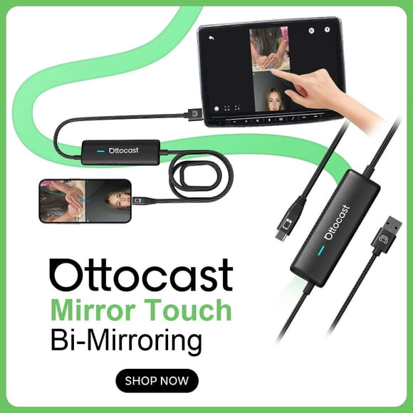 Ottocast Mirror Touch Wireless CarPlay Adapter That Lets Your Car Screen Control Your Phone