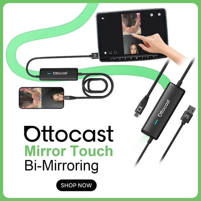 Ottocast Mirror Touch Wireless CarPlay Adapter That Lets Your Car Screen Control Your Phone