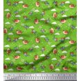 thumbnail image 1 of Soimoi Moss Georgette Fabric Dot,Cloud & Bird Cartoon Print Fabric by Yard 42 Inch Wide, 1 of 3