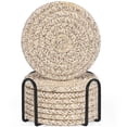 thumbnail image 2 of Lisbinx Cotton Rope Placemats Set of 8 with Stand | Heat-Resistant Dining Table Mats | Soft, Durable & Easy to Clean | Brown & Gray | 11x11cm | Ideal for Home Decor & Kitchen Protection | Stylish, 2 of 7